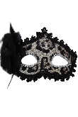 MASCHERA CON FIORE NERO